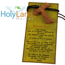 Holy Land Market Hand-Carved Olive Wood Tau Cross Necklace from Bethlehem – Made by Christian Artisans in the Holy Land, with Certificate of Authenticity & Lord’s Prayer Card – Wearable Pendant with 70cm Cord
