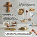 Brass Incense Burner kit - Candle and Incense and Two Mesh Screens, Adjustable Charcoal and Tea Light Bakhoor Burner for Resin, Myrrh, Copal and Bakhoor at Home, Church, Temple or Meditation Space