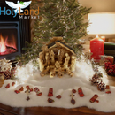 Juego de Natividad de madera de olivo del Mercado de Tierra Santa - Decoraciones navideñas inspiradoras para interiores, juego de Natividad tallado a mano para la decoración de la mesa navideña, madera de olivo de Belén, regalo para el hogar cristiano