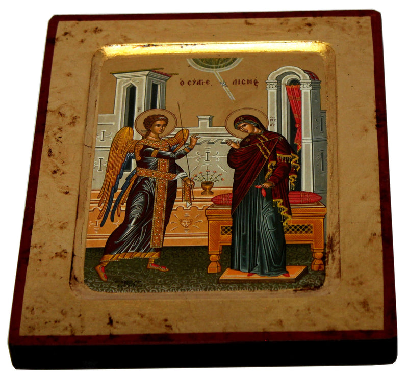 Holy Land Market Annunciation - Visitation Icon with sheets of Gold (Lithography)