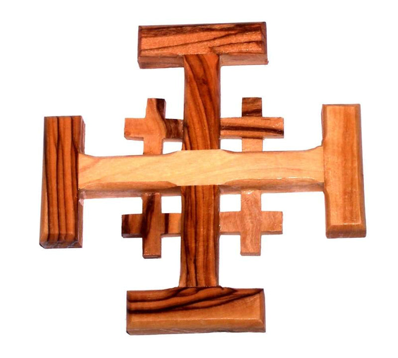 Cruz de Madera de Olivo de Jerusalén de 4 Pulgadas