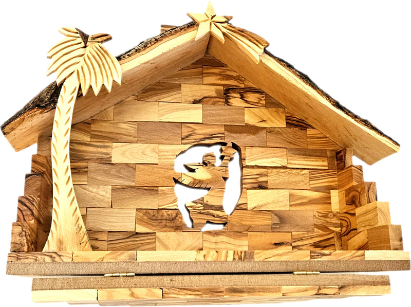 Holy Land Market Traditional Bethlehem Olive Wood Nativity Set Large