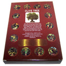 Layered Olive Wood Cross Carved by Laser with Holy Land Samples - Hanging (12 cm or 5 inches) Small/Certificate