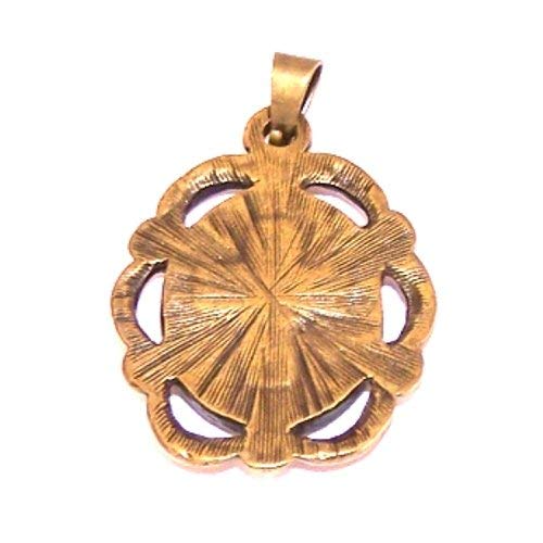 Saint George icon - enamelled resined bronze medal with CZ stones ( 3 cm or 1.2 inches )