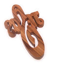 Jesus Thick and Hand Carved Olive Wood Cross - Hanging (10cm or 4 inches) with Certificate