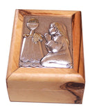 Holy Land Market First Communion Box - Rosary Box - Bethlehem Olive Wood