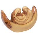 Holy Land Market Olive Wood Holy Family on Boat – Hand-Carved by Christians in Bethlehem – Mary, Joseph & Baby Jesus Figurine with Certificate of Authenticity, Prayer Card & Nativity Story Booklet
