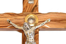 Olive wood Crucifix with Holy Land Soil sample - 8 Inches