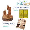 Hand-Carved Olive Wood Nativity Scene 7” – One-Piece Holy Family Set by Christian Artisans of Bethlehem – Holy Land Christmas Crèche with Certificate, Prayer Card & Nativity Story Booklet (7 Inches)