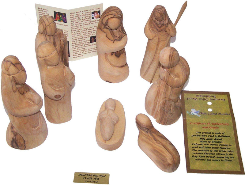 Conjunto de figuras de nacimiento natural de estilo abstracto coleccionable para las fiestas navideñas - Sin laca