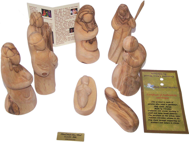 Holy Land Market Abstract Style Collectible Christmas Holiday Natural - Lacquer Free - Nativity Figurines Set