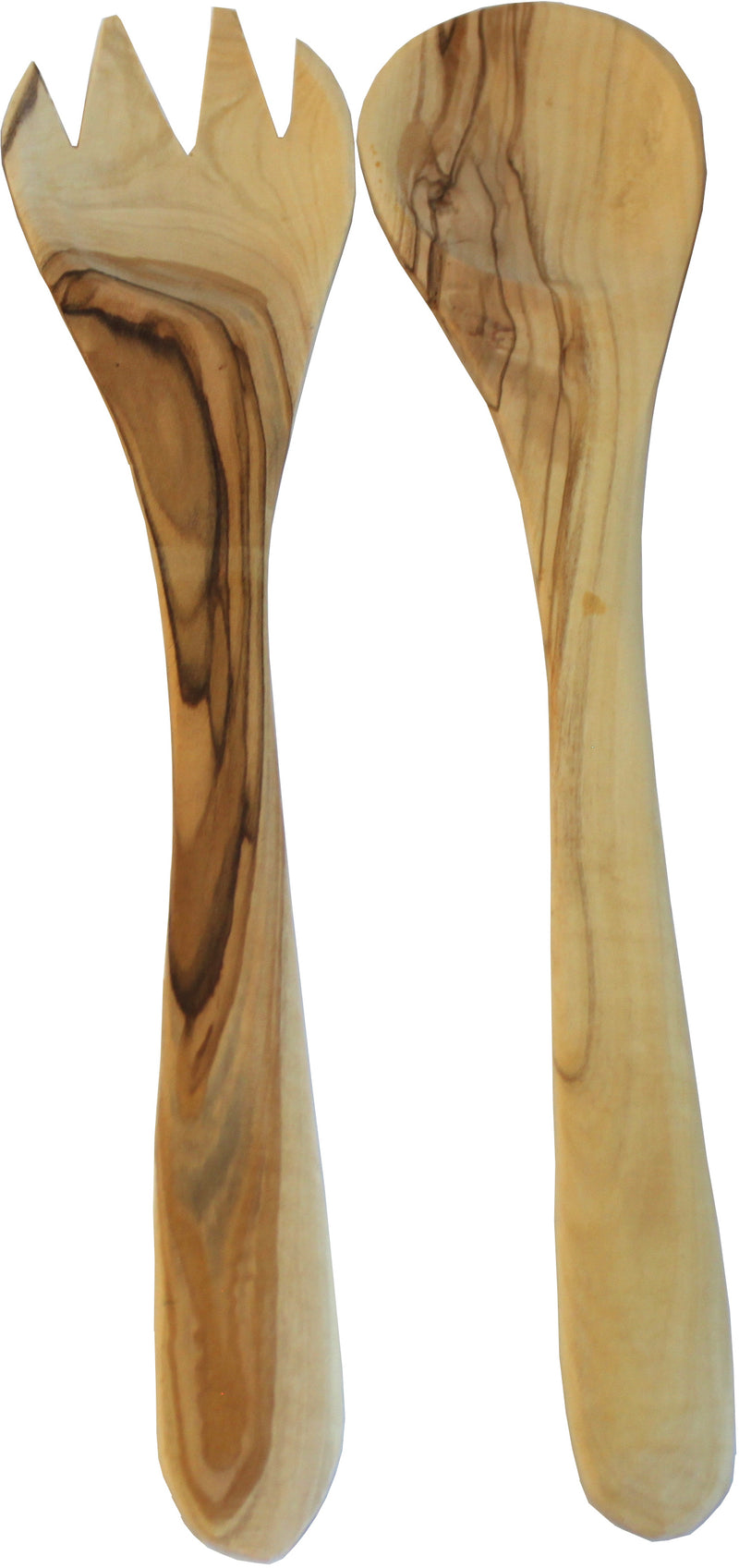 Grade A olive wood Utensils Set - Large Spoon and Fork (30 cm or 12 inches) - Asfour Outlet Trademark