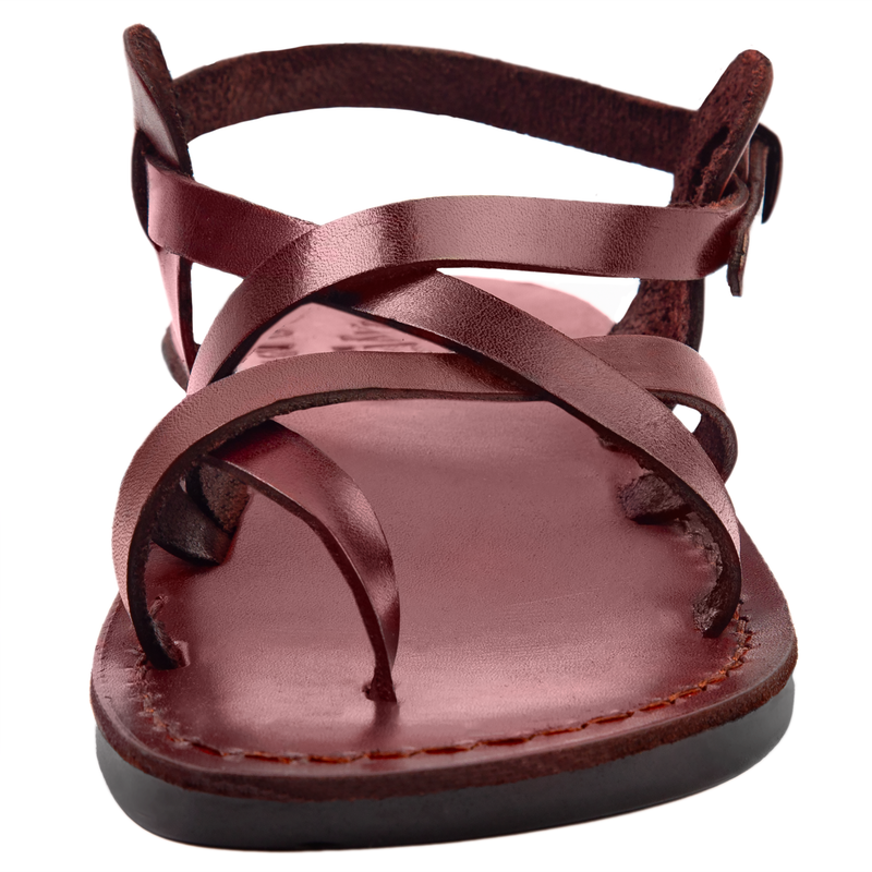 Holy Land Market Men/Women Biblical Jesus Leather Sandals/Slides From Jerusalem (Jesus Style IV)