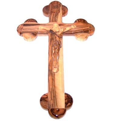 Top quality Olive Wood Crucifix From Bethlehem - the Holy Land 14 inches long - Large