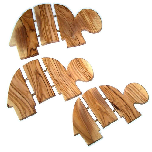 Juego de Trivets de Tortuga/Tortuga - Juego de Trivet de Madera de Olivo Tallado a Mano para Placa Caliente (7.5, 8.75 y 9.75 Pulgadas) - Marca Registrada Asfour Outlet