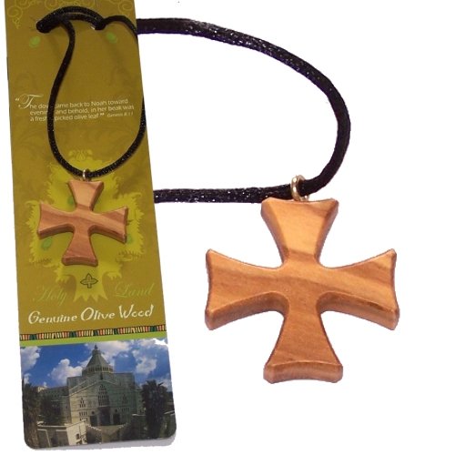 Patte style olive wood extra-Smoothed adjustable necklace ( 1.2 inches or 3 cm) - Necklace -Certificate.