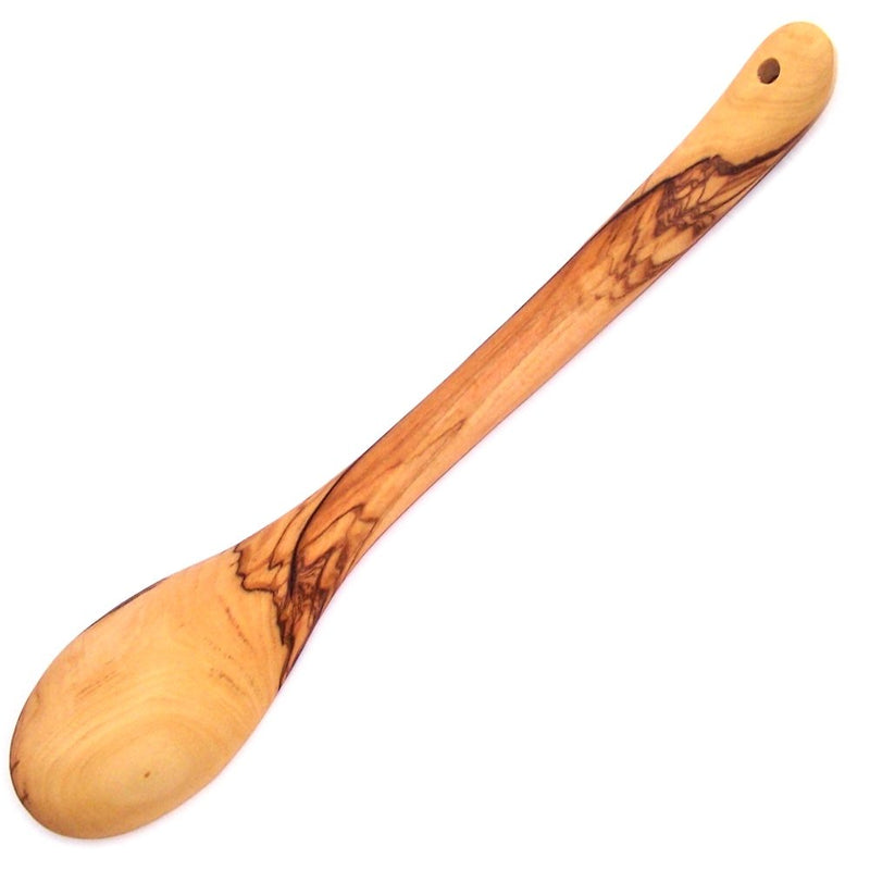 Large Hand Carved Olive Wood Serving Spoon/Ladle - (12.5 Inches) - Asfour Outlet Trademark