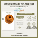 Holy Land Market Bethlehem 10mm Smooth Olive Wood Beads (60-Piece Bag) – Hand-Carved by Christian Artisans – Natural Dried Olivewood for Rosaries, Jewelry Making & Crafts
