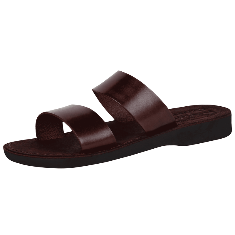 Sandalias/slides de cuero/ante bíblicas para hombres/mujeres de Jerusalén del Mercado de Tierra Santa (Estilo I)