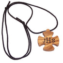Collar de madera de olivo extra suavizado de Jesús Cristo (1.6 pulgadas o 4 cm) - Longitud del collar ajustable