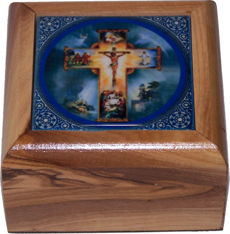 Holy Land Market First Communion Box - Rosary Box - Bethlehem Olive Wood