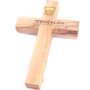 Small grade A Olive wood Latin Style Crucifix with Mother of Pearls Layer on top ( 12 cm or 4.8 inches )