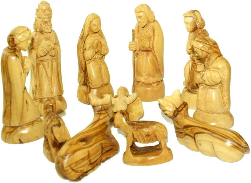 Holy Land Market Deluxe Olive Wood Nativity Set- Hand Carved in Bethlehem, the Holy Land.