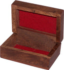 Holy Land Market Decorative Box - Wooden Inlaid with Brass Metal Decorations 3 x 2 x 1.4 Inches - Flowers Style