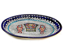 Armenian Hand Painted Fish and Bread Miracle Serving Oval Ceramic Bowl - Extra Large (15.5 Inch Long by 10.5 Inches Wide by 1.5 Inches deep) - Asfour Outlet Trademark