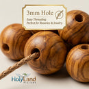 Holy Land Market Bethlehem 10mm Smooth Olive Wood Beads (1000-Piece Bag) – Hand-Carved by Christian Artisans – Natural Dried Olivewood for Rosaries, Jewelry Making & Crafts