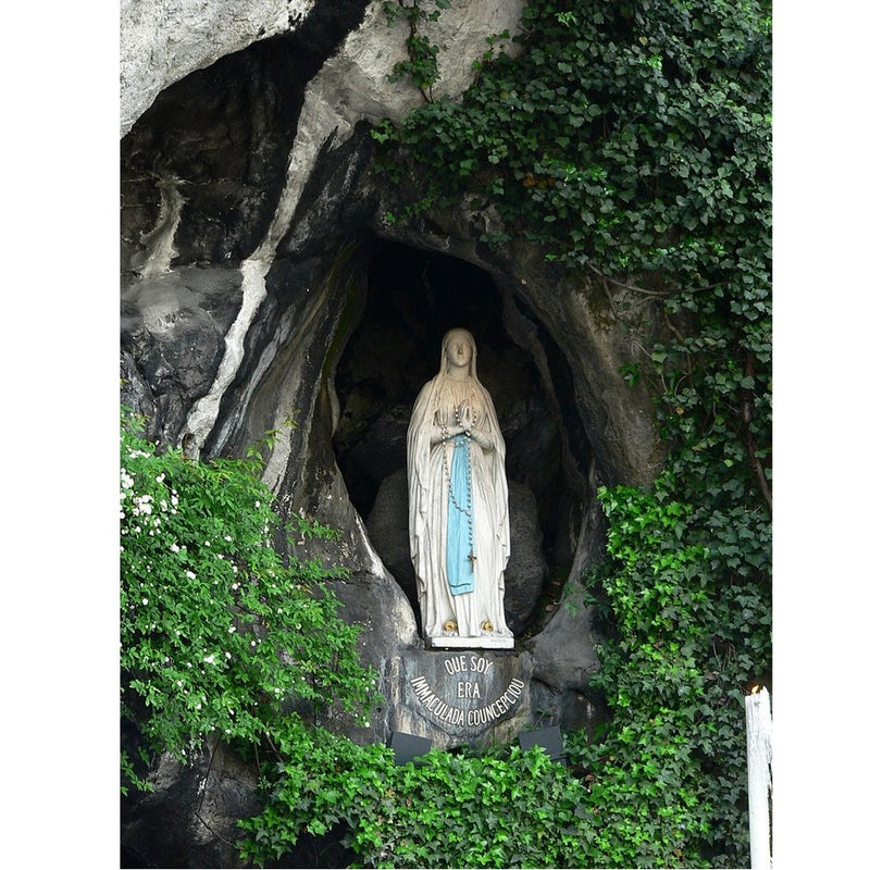 Holy Land Market Olive Wood Rosary with Holy Water from Lourdes (51 cm or 20")