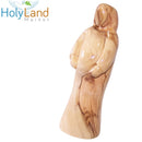 Estatua religiosa de madera de olivo del Mercado de Tierra Santa, acabado en madera natural, hecha a mano en Belén, figura tradicional de María, 15 cm de alto, decoración para el hogar