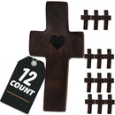 Holy Land Market Olive Wood Pocket Fidget Worry Thumb Crosses – Hand-Carved Prayer Crosses with Certificates & Velvet Pouches for Anxiety and Stress Relief