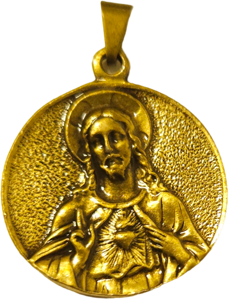 Sacred Heart / Immaculate Heart - Bronze (3cm-1.2" diameter)