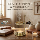 Brass Incense Burner kit - Candle and Incense and Two Mesh Screens, Adjustable Charcoal and Tea Light Bakhoor Burner for Resin, Myrrh, Copal and Bakhoor at Home, Church, Temple or Meditation Space