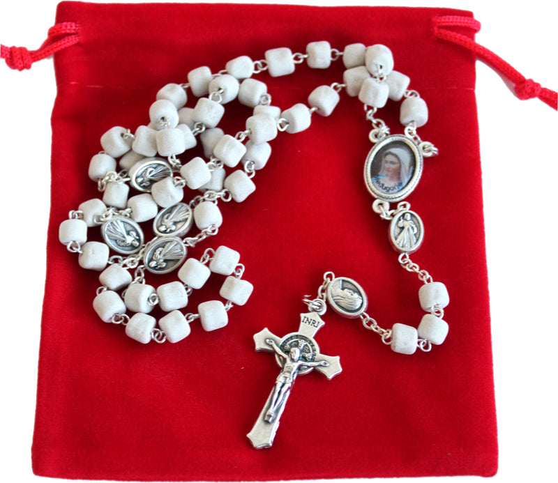 MEDJUGORJE - Rosary made from Apparition hill directly from MEDUGORJE. ( 20 inches long ) - silver cross