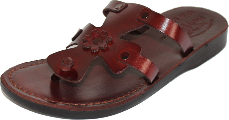 Holy Land Market Unisex Adults/Children Genuine Leather Biblical Sandals/Flip Flops/Slides/Slippers (Jesus - Yashua) Sarah Style I