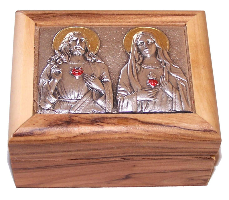 Caja de Primera Comunión del Mercado de Tierra Santa - Caja de rosario - Madera de olivo de Belén