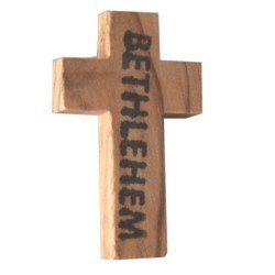 35x22 mm olive wood stamped rosary crucifix (1.4x.9")