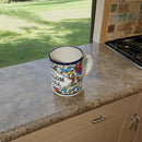 Taza de café de cerámica armenia del Mercado de Tierra Santa - Shalom Y'all Taza de cerámica hecha a mano grande de 4 pulgadas, 12 oz, cerámica pintada a mano hecha en Jerusalén, regalo de cerámica armenia