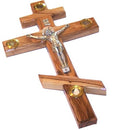 Thick olive wood Russian Orthodox or three-bar Eastern Cross / Crucifix - Also known as the Patriarchal Cross - 25cm or 10 inches