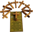 DIEZ cruces de rosario de madera de olivo de 50x30 mm (2x1.2") (10 cruces de madera de olivo como se muestra)