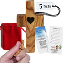 Holy Land Market Olive Wood Pocket Fidget Worry Thumb Crosses – Hand-Carved Prayer Crosses with Certificates & Velvet Pouches for Anxiety and Stress Relief