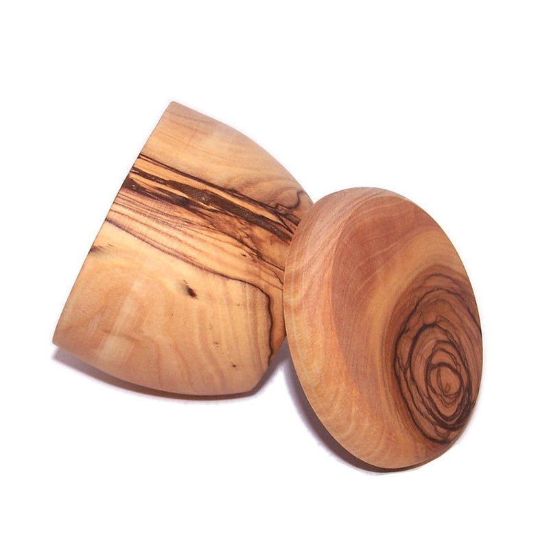 Handcrafted olive wood Salt/Sugar keeper (3" in diameter) - Asfour Outlet Trademark