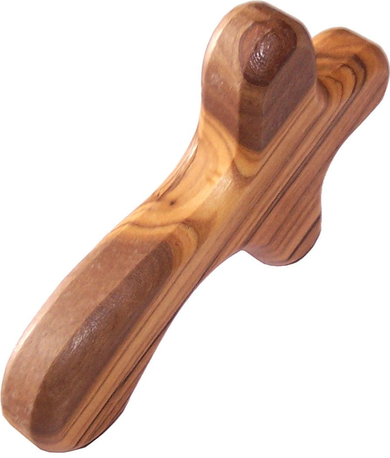 Holy Land Market Perfect Hand fit Olive Wood Cross - Carved Round and with Hand Shape