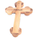 Thick Grade A Olive Wood 14 Stations Crucifix with Holy Land Samples and Mother of Pearls Decoration (18 cm or 7 inches)