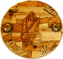 Holy Land Market - Dios bendiga nuestro hogar con manos en oración placa de madera de olivo (8 pulgadas)