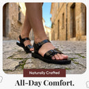 Sandalias/Deslizadores de cuero bíblicas de Jesús para hombres/mujeres del Mercado de Tierra Santa desde Jerusalén (Negro Jerusalén)