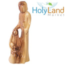 Estatua de la Sagrada Familia de madera de olivo del Mercado de Tierra Santa, figura de nacimiento tallada a mano de 15 cm de Belén, escultura decorativa religiosa para el hogar