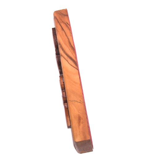 Holy Land Market Olive Wood Messianic Mezuzah Engraved and Ornamented with Laser (5 inches)